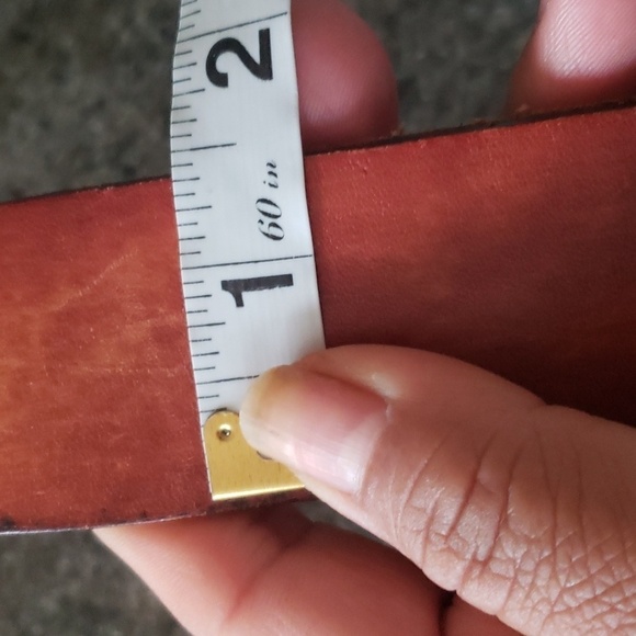 3 for $25 ❤ Men small  brown leather belt embossed no buckle - Picture 3 of 3